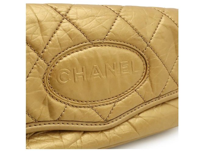 Borsa a Spalla in Pelle Chanel D'oro Metallico - vista 8
