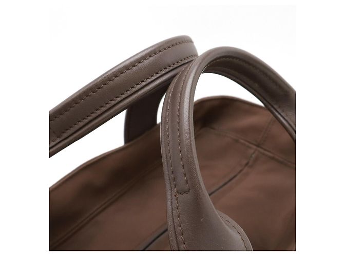 Borsa tote in nylon e pelle Hermès Acapulco PM marrone - vista 5