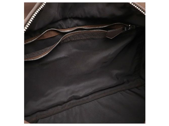 Borsa tote in nylon e pelle Hermès Acapulco PM marrone - vista 7