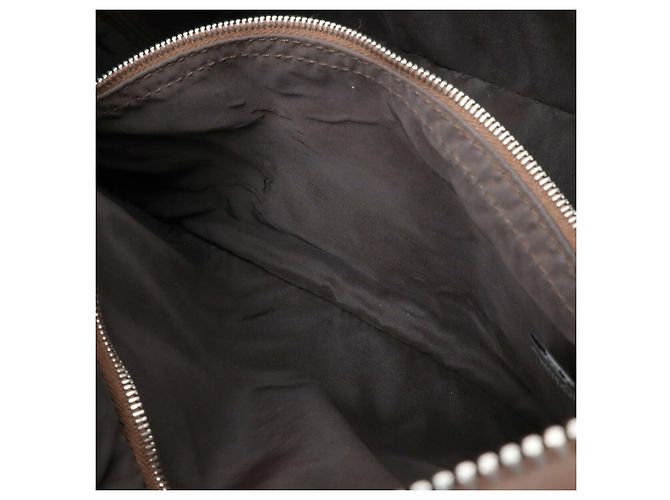 Borsa tote in nylon e pelle Hermès Acapulco PM marrone - vista 8