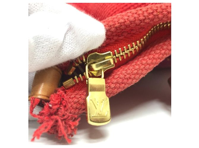 Louis Vuitton Antigua Cabas MM Tasche Rot - Ansicht 9