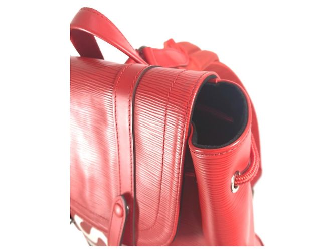 Louis Vuitton Epi Leather Christopher PM Backpack White Red - view 11