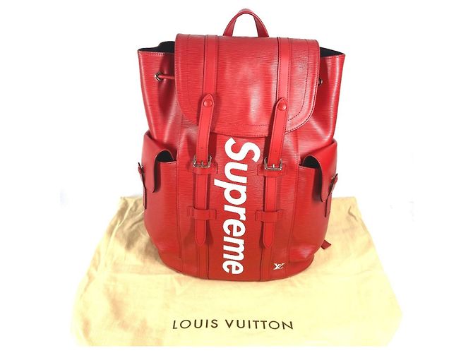 Louis Vuitton Epi Leather Christopher PM Backpack White Red - view 13