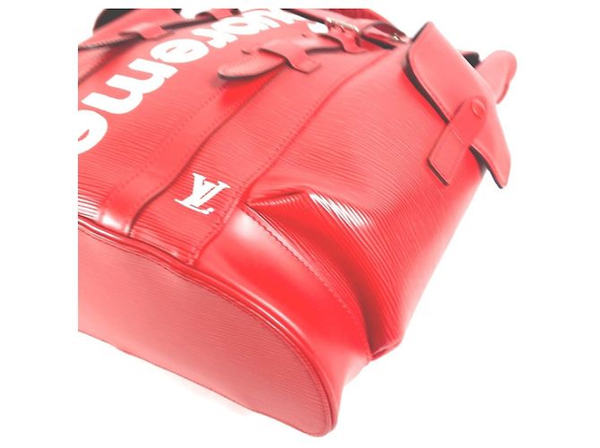 Louis Vuitton Epi Leather Christopher PM Backpack White Red - view 6