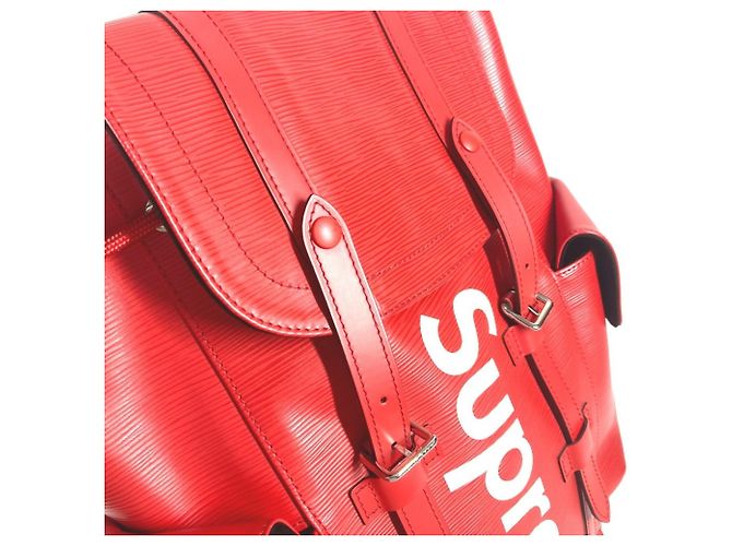 Louis Vuitton Epi Leather Christopher PM Backpack White Red - view 9