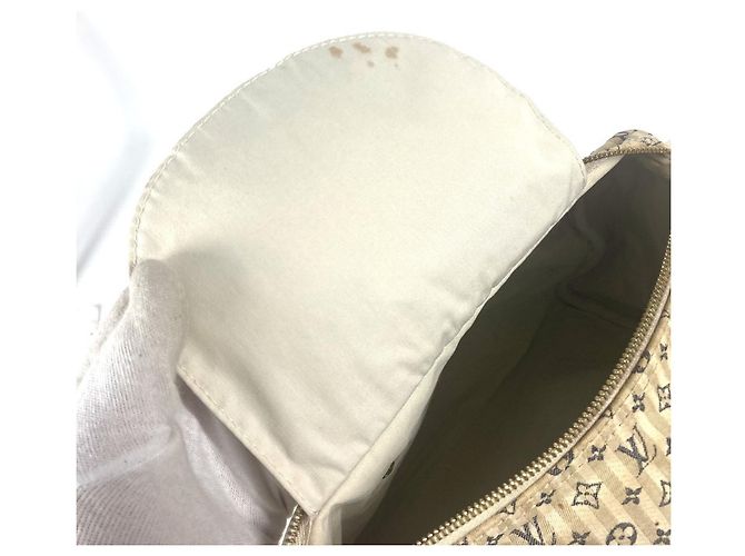 Speedy Borsa Boston Mini Lin Monogram Louis Vuitton Bianco Blu navy - vista 15