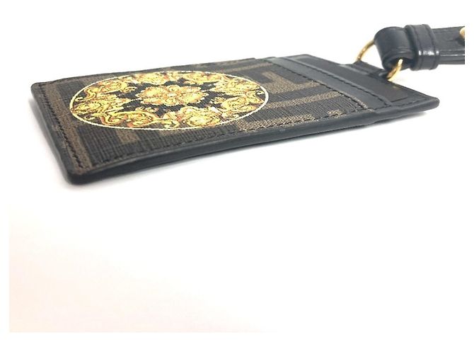 Zucca Fendi Versace Collaboration Business Card Case Brown Black - view 2