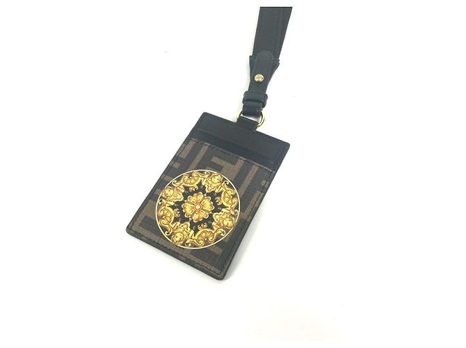 Zucca Fendi Versace Collaboration Business Card Case Brown Black - view 4