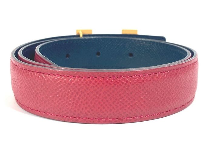Cinturón Constance Mini H de Hermès Roja Azul marino - vista 2