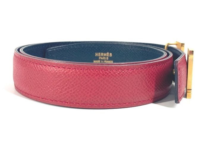 Cinturón Constance Mini H de Hermès Roja Azul marino - vista 3
