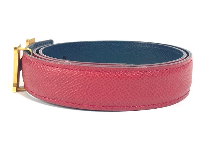 Cinturón Constance Mini H de Hermès Roja Azul marino - vista 4