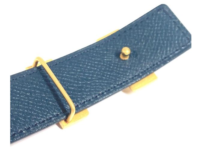 Cinturón Constance Mini H de Hermès Roja Azul marino - vista 6
