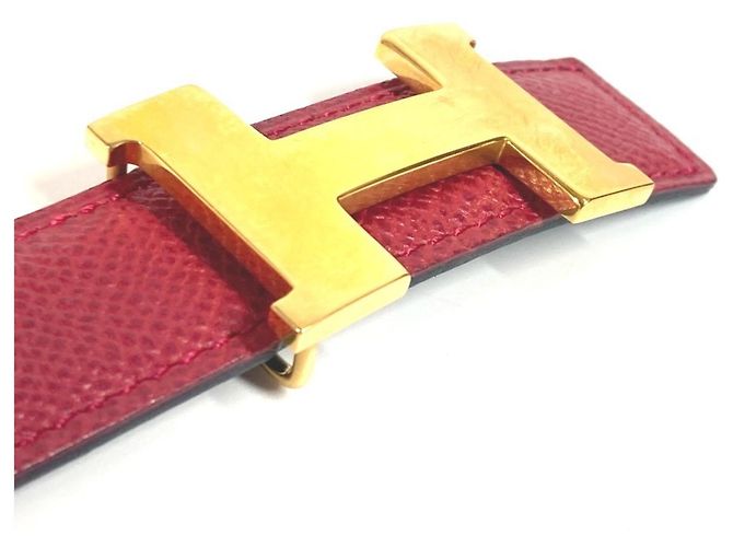 Cinturón Constance Mini H de Hermès Roja Azul marino - vista 7