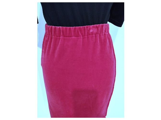 Falda de Terciopelo Preppy Sonia Rykiel T XS/S/M Fucsia - vista 11