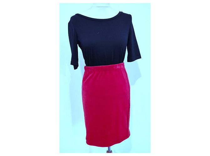 Falda de Terciopelo Preppy Sonia Rykiel T XS/S/M Fucsia - vista 5