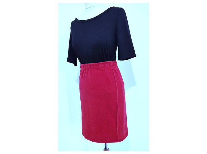 Falda de Terciopelo Preppy Sonia Rykiel T XS/S/M Fucsia - vista 8