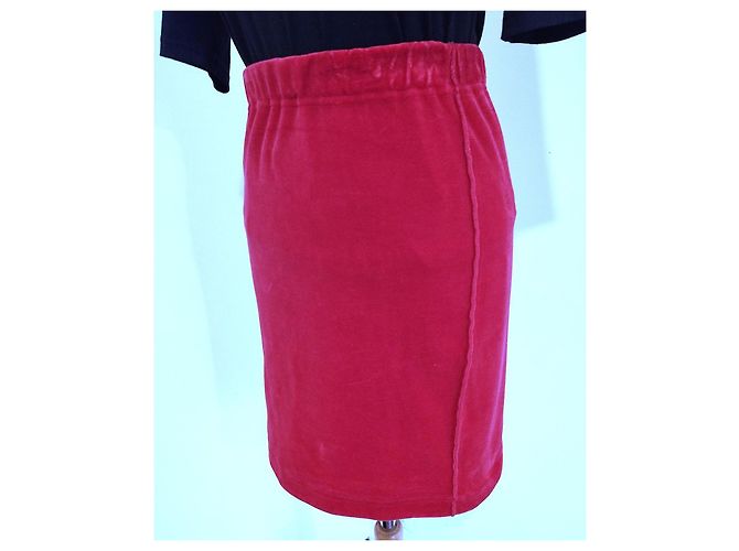 Falda de Terciopelo Preppy Sonia Rykiel T XS/S/M Fucsia - vista 9