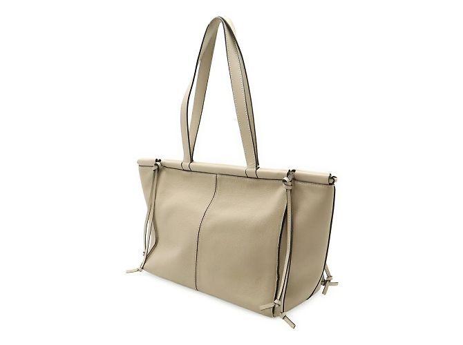Loewe Cushion Tote Small aus hellbeigem Leder - Ansicht 3