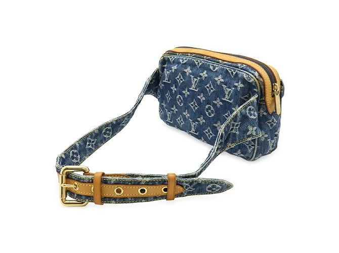 Marsupio in denim Monogram Louis Vuitton Blu - vista 3