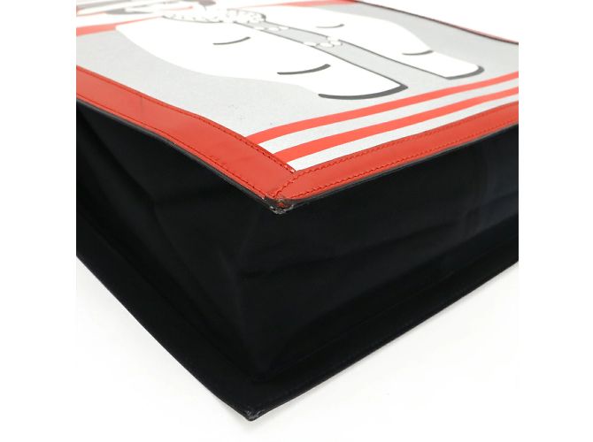 Borsa Tote Mademoiselle Coco Chanel Nero Argento Bianco Rosso - vista 4