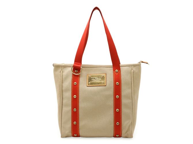 Louis Vuitton Antigua Cabas MM Tasche Rot Beige - Ansicht 2