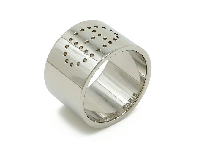 Ring Hermès Anello per sciarpa forato Hermes Evelyn H Argento - vista 2