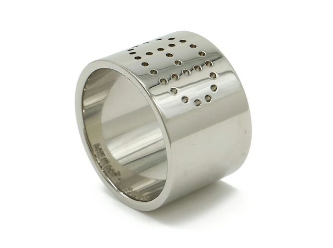 Ring Hermès Anello per sciarpa forato Hermes Evelyn H Argento - vista 3