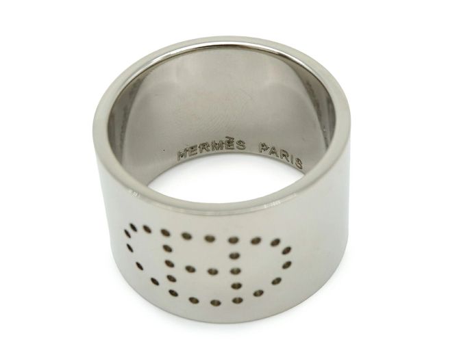 Ring Hermès Anello per sciarpa forato Hermes Evelyn H Argento - vista 5
