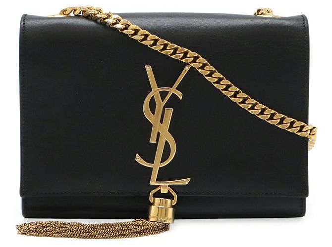 Borsa a Spalla Kate Monogram di Yves Saint Laurent Nero - vista 2