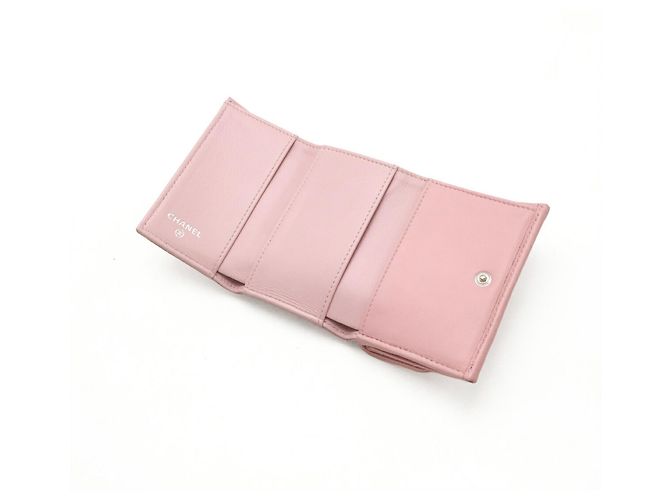 Chanel Matelassé Coco Mark Dreifach Geldbörse Pink - Ansicht 5