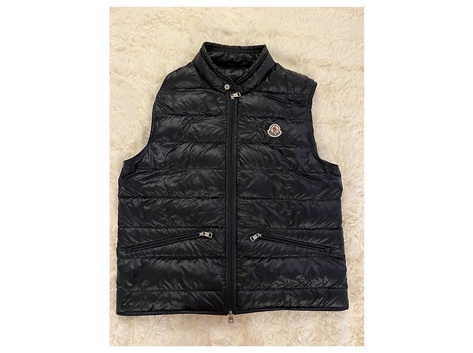 Moncler Navy Daunenweste – Größe M – Ausgezeichneter Zustand Marineblau - Ansicht 2