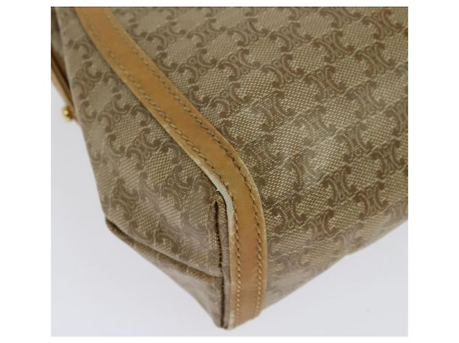 Céline CELINE Macadam Canvas Schultertasche PVC Beige Gold Auth sw1359 Golden - Ansicht 16