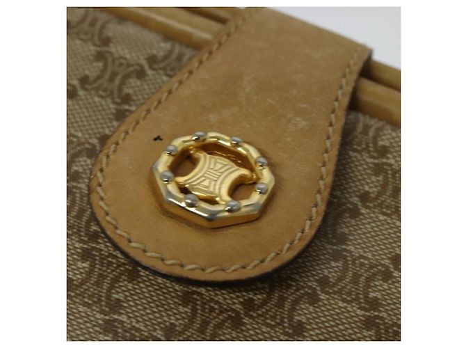 Céline CELINE Macadam Canvas Schultertasche PVC Beige Gold Auth sw1359 Golden - Ansicht 18