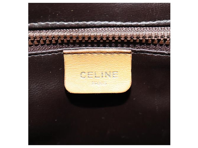 Céline CELINE Macadam Canvas Schultertasche PVC Beige Gold Auth sw1359 Golden - Ansicht 19