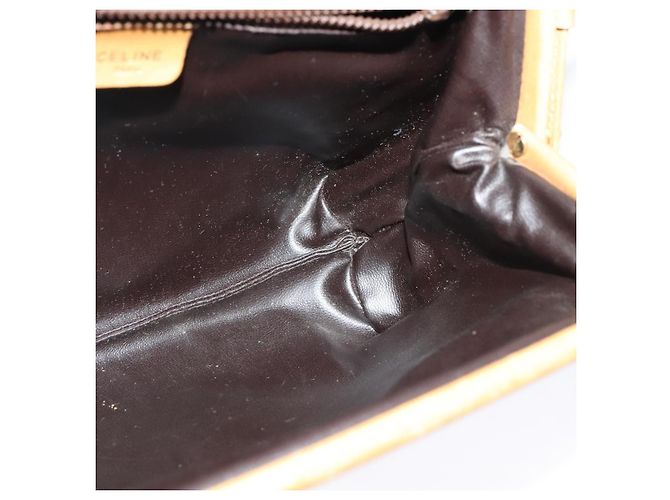 Céline CELINE Macadam Canvas Schultertasche PVC Beige Gold Auth sw1359 Golden - Ansicht 20