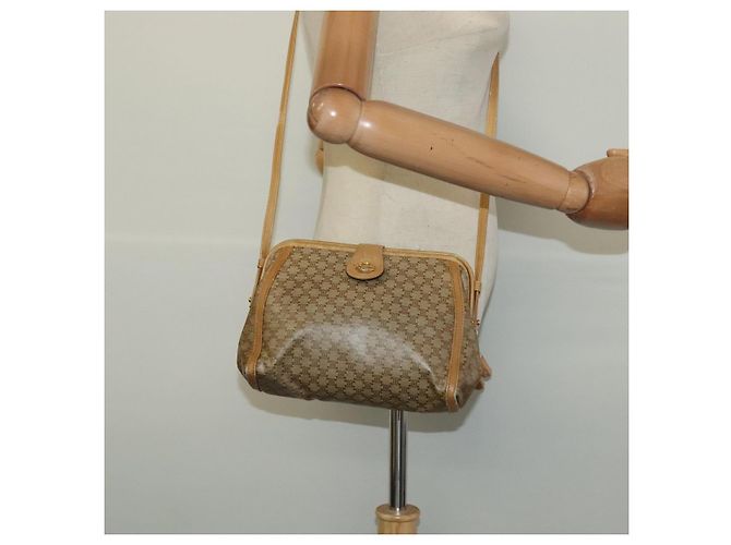 Céline CELINE Macadam Canvas Schultertasche PVC Beige Gold Auth sw1359 Golden - Ansicht 22