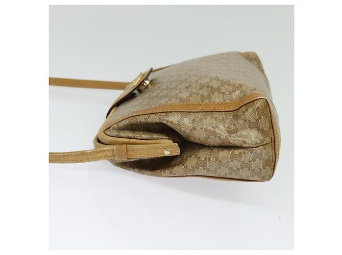 Céline CELINE Macadam Canvas Schultertasche PVC Beige Gold Auth sw1359 Golden - Ansicht 3