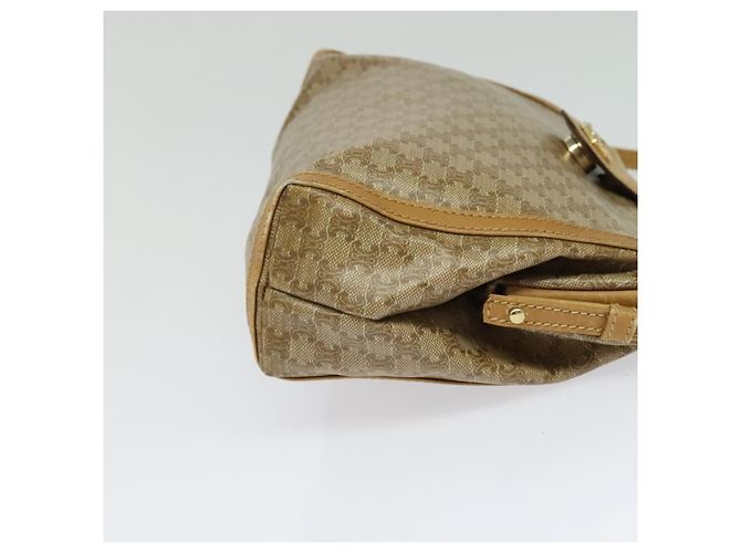 Céline CELINE Macadam Canvas Schultertasche PVC Beige Gold Auth sw1359 Golden - Ansicht 4
