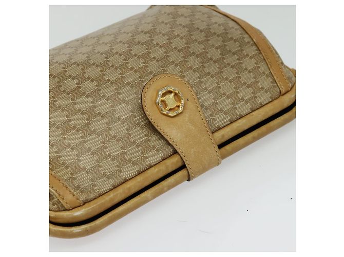 Céline CELINE Macadam Canvas Schultertasche PVC Beige Gold Auth sw1359 Golden - Ansicht 6