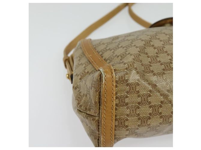 Céline CELINE Macadam Canvas Schultertasche PVC Beige Gold Auth sw1359 Golden - Ansicht 9