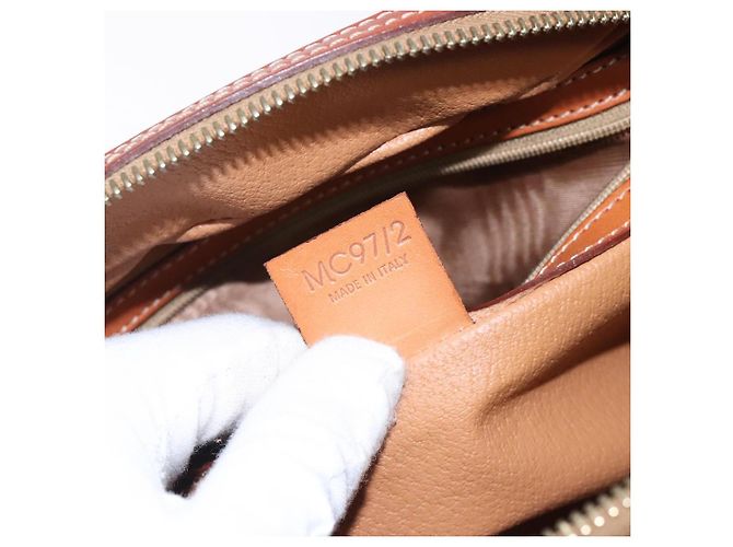 Céline Borsa a mano in tela Macadam CELINE in pelle PVC marrone oro Auth ki5869 D'oro - vista 12