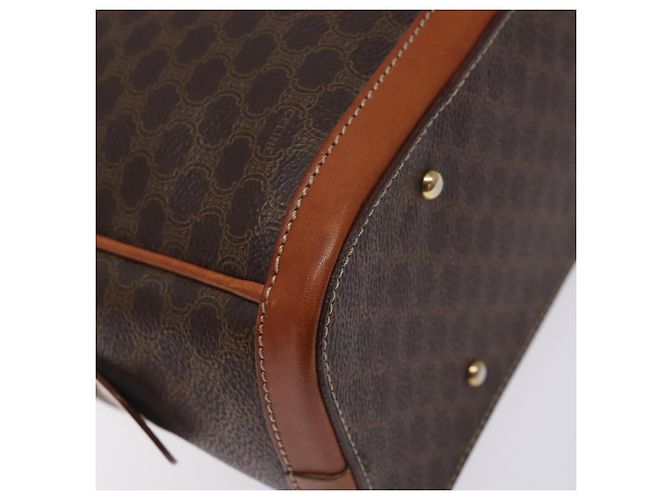 Céline Borsa a mano in tela Macadam CELINE in pelle PVC marrone oro Auth ki5869 D'oro - vista 16