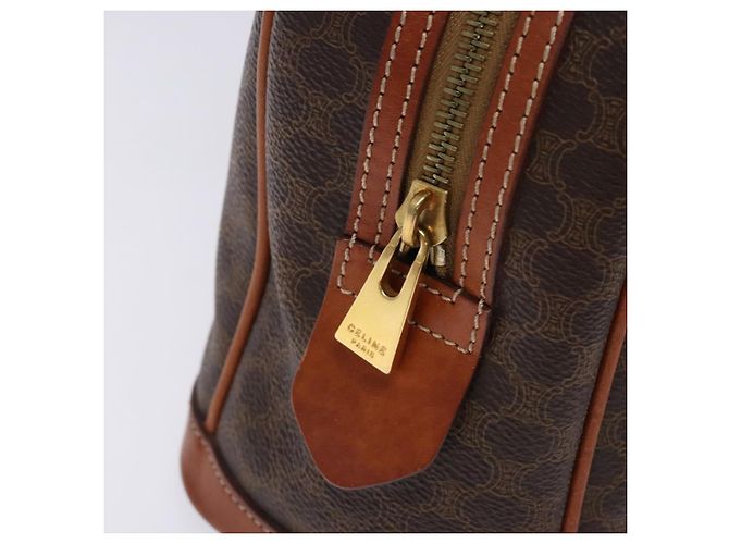 Céline Borsa a mano in tela Macadam CELINE in pelle PVC marrone oro Auth ki5869 D'oro - vista 18