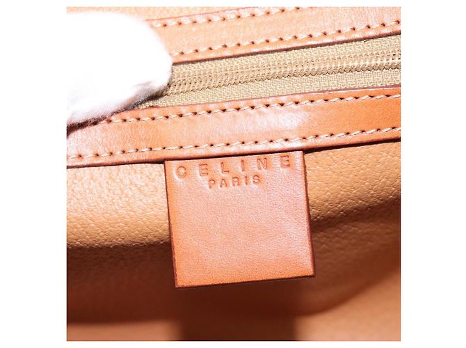 Céline Borsa a mano in tela Macadam CELINE in pelle PVC marrone oro Auth ki5869 D'oro - vista 19