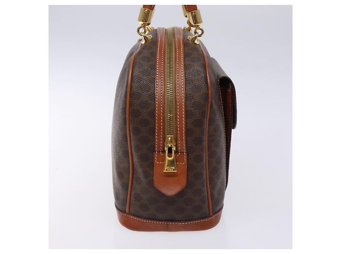 Céline Borsa a mano in tela Macadam CELINE in pelle PVC marrone oro Auth ki5869 D'oro - vista 3