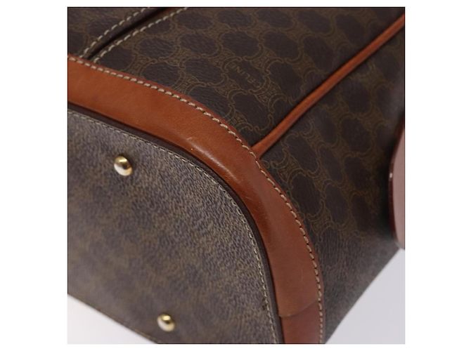 Céline Borsa a mano in tela Macadam CELINE in pelle PVC marrone oro Auth ki5869 D'oro - vista 9