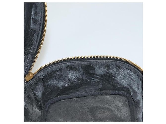 CHANEL COCO Marca Pochete Vanity Couro Caviar Preto Ouro CC Auth 134647 Dourado - vista 18