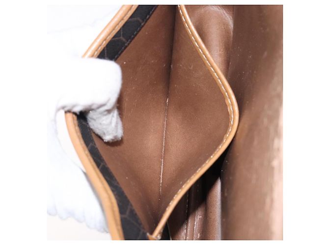 Borsa a spalla in tela a nido d'ape PVC nera e dorata Christian Dior Auth yk18869 - vista 12