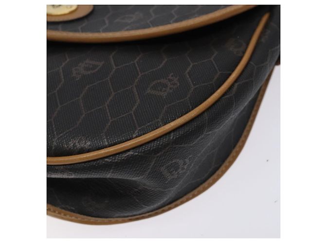 Borsa a spalla in tela a nido d'ape PVC nera e dorata Christian Dior Auth yk18869 - vista 14