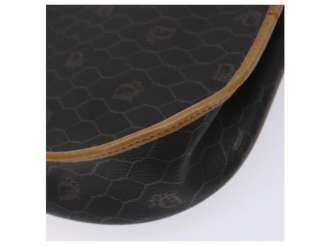 Borsa a spalla in tela a nido d'ape PVC nera e dorata Christian Dior Auth yk18869 - vista 16